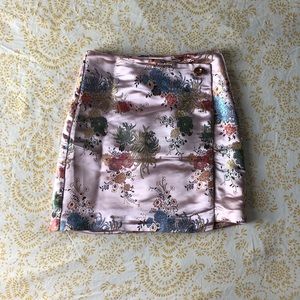 pink silk skirt